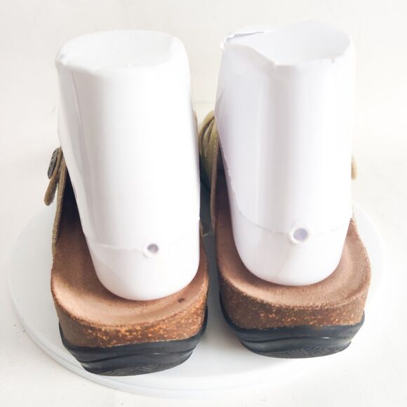 Dansko Janie Slides Sandals Cream Silver Leather Comfort Womens 38 US 7.5 / 8 - Picture 7 of 12